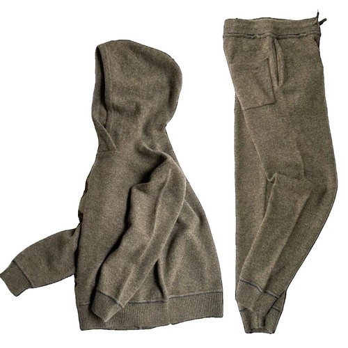 AURALEE Alpaca Wool Silk Tweed Slacks Size 4 Used Gray Brown