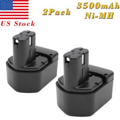 2X 12V 3500mAh Ni-MH Akku für Hitachi EB1220 EB1212S EB1220BL EB1214L EB1214S