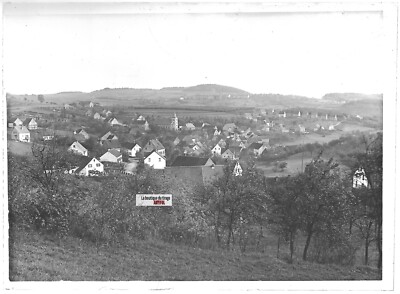 Plaque De Verre Photo Ancienne – Positif Noir Et Blanc 13x18cm, Village Moselle