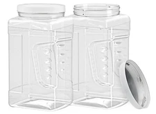 ljdeals 2 Pack 1 Gallon Plastic Jars with Lids, Storage Containers, made in USA