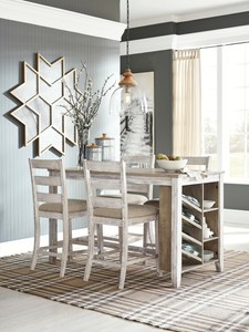 Ashley Furniture 5 Piece Dining Room Counter Table Set Ebay