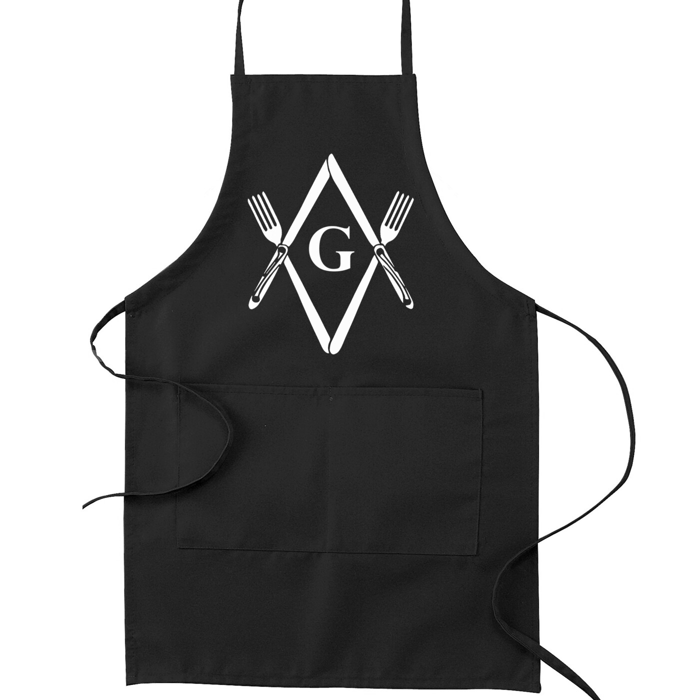 Knives & Forks Square & Compass Masonic Cooking Kitchen Apron