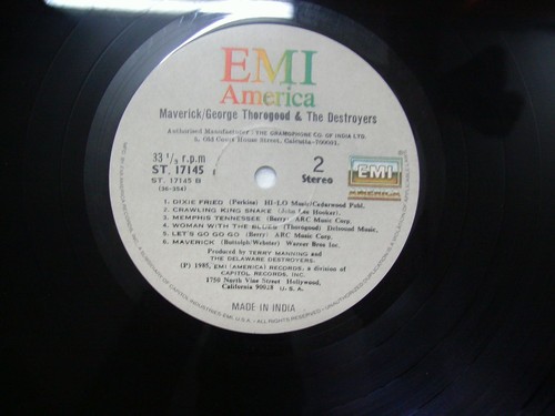 MAVERICK GEORGE THOROGOOD AND THE DESTROYERS RARE LP RECORD vinyl 1985 INDIA ex - Picture 4 of 4