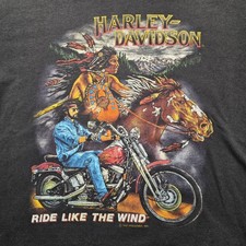 VTG 1991 Harley-Davidson Holoubek Ride Like The Wind T-Shirt Men’s L Black USA