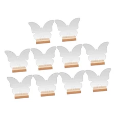 10 Sets Butterfly Table Sign Holders – Transparent Acrylic Table Number Stand...