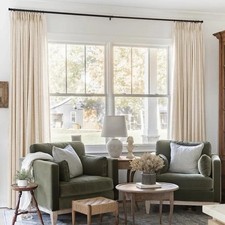 TWOPAGES 40  W x 108  L Pinch Pleated Curtain Room Darkening Linen Drape NEW
