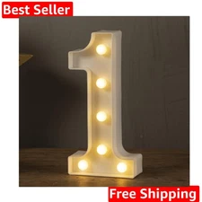 Marquee Light Up Numbers-1, 8.5 Inch Decorative Letter Sign 26 Alphabet and 1...