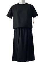 Vintage Lanz Original for Bonwit Teller 2 Piece Black Top  Skirt Set NWT Small