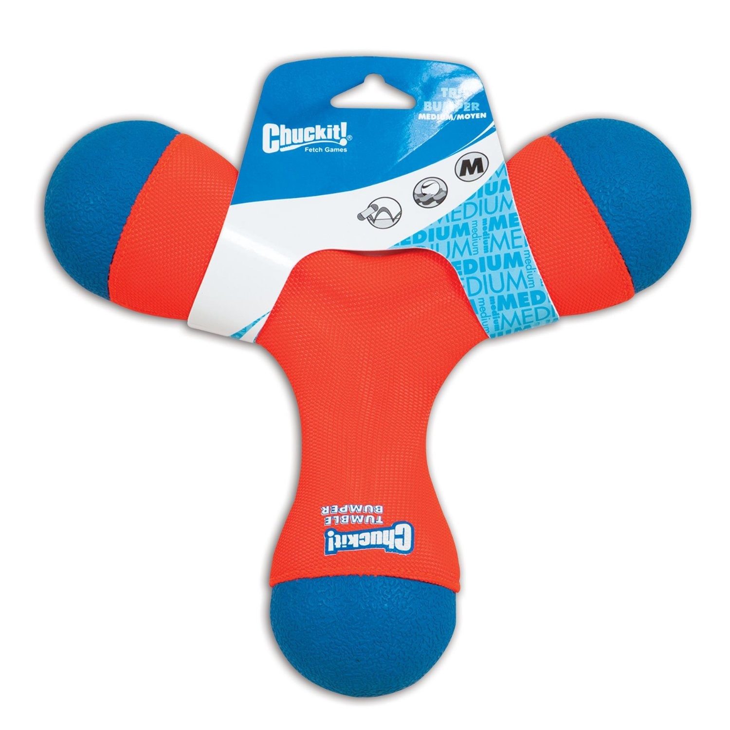 Chuckit TRI BUMPER Dog Fetch Toy Medium Boomerang Choose to 