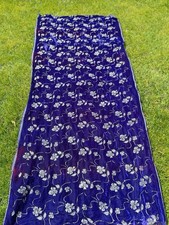 Vintage Heavy Purple Dupatta Fabric Glitter Velour Embroidery 102  X 46  