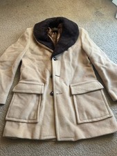 Sir Pendleton Wool And Fur Collar Beige Jacket 1960s 1970s Size M/L