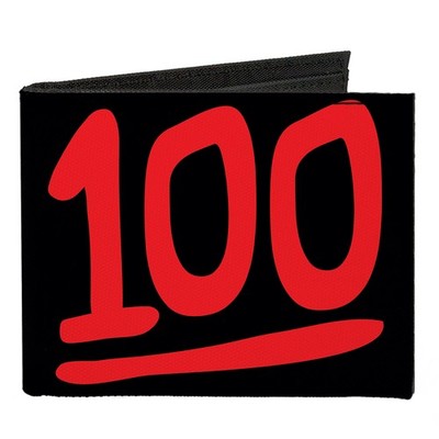 Canvas Bi-Fold Wallet 100 Repeat Black/Red (US IMPORT)