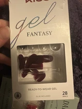 Kiss Gel Glossy Red Press On Nails, Medium Sized *READ DESC*