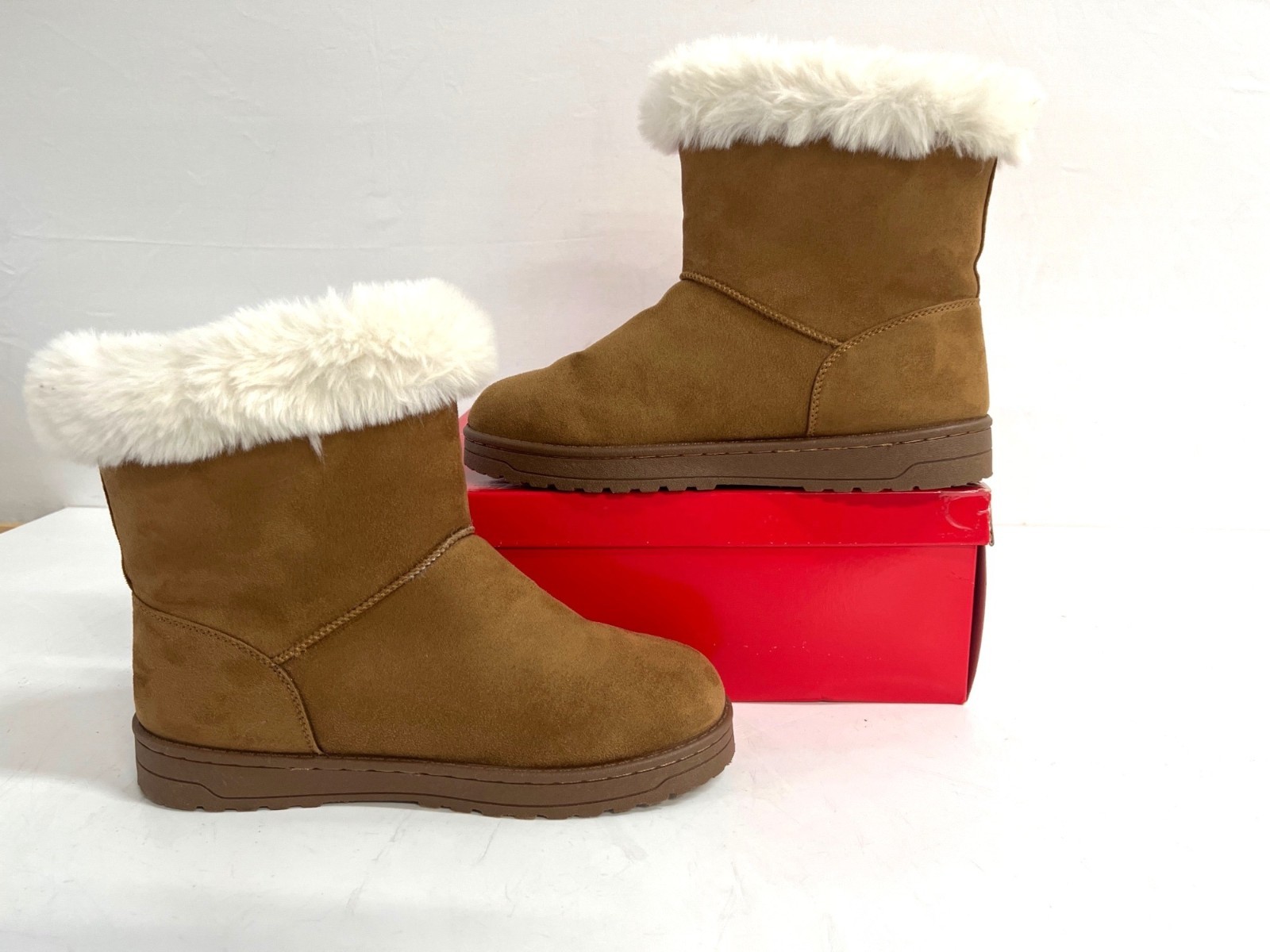Women's EVA & ZOE Melbourne Dark Tan Mid Winter Boots Sz 10M