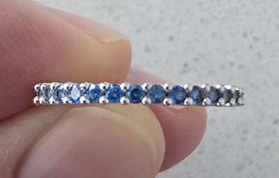 Swarovski Vittore Ring size 5 with brilliant blue crystals set in rhodium plated