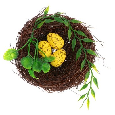  2 stücke Künstliches Nest mit Ei Handwerk Zubehör Dekorative Vogel Nest