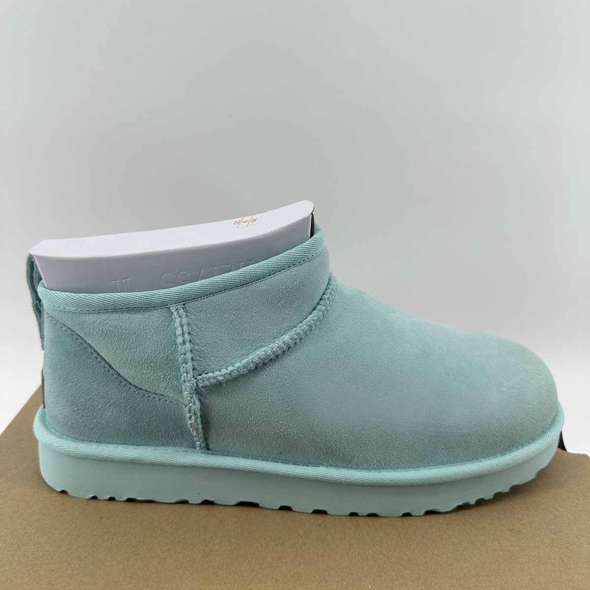 Ugg Classic Ultra Mini Boots Womens 11 Sky Blue Suede Lamb