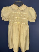 Girls Size 6 Yellow Party Dress Vintage B.T. Kids, Rosettes 1960  s