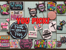 Silicone Focal Beads FAITH RELIGION SAYINGS - Pack Of 2 - Beadable DIY Pen A4