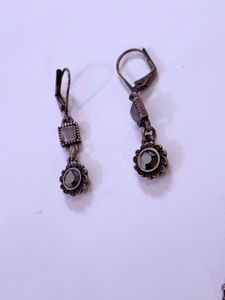 Colar pendente Lia Sophia em tom de cobre ajustável pedras iridescentes + brincos - Imagem 4 de 4