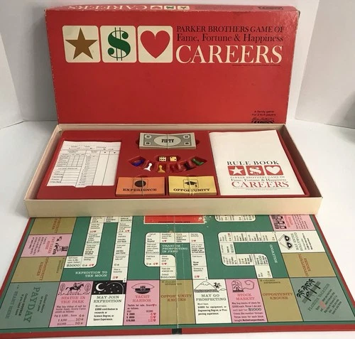 Vintage 1971 Parker Brothers CAREERS Board Game Fame Fortune Happiness