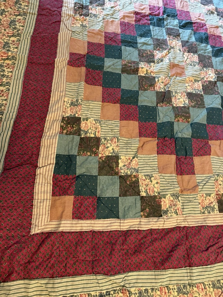 "Colcha cuadrada de retazos vintage de 3 piezas 2 fundas 104x86"" casa de campo casa de campo casa de campo" Foto 3 de 4