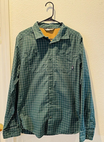 The North Face Shirt Mens Size Small Green Plaid Long Sleeve Button - Picture 2 of 14