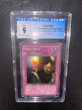 CGC 9 Yu-Gi-Oh! Trap Hole Legend of Blue Eyes White Dragon LOB-058 Original 2002