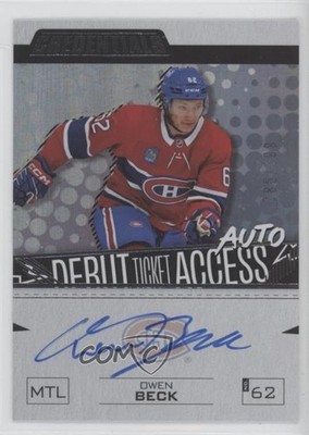 2023 Credentials Debut Ticket Access /199 Owen Beck #DTAA-OB Rookie Auto RC 1o6z