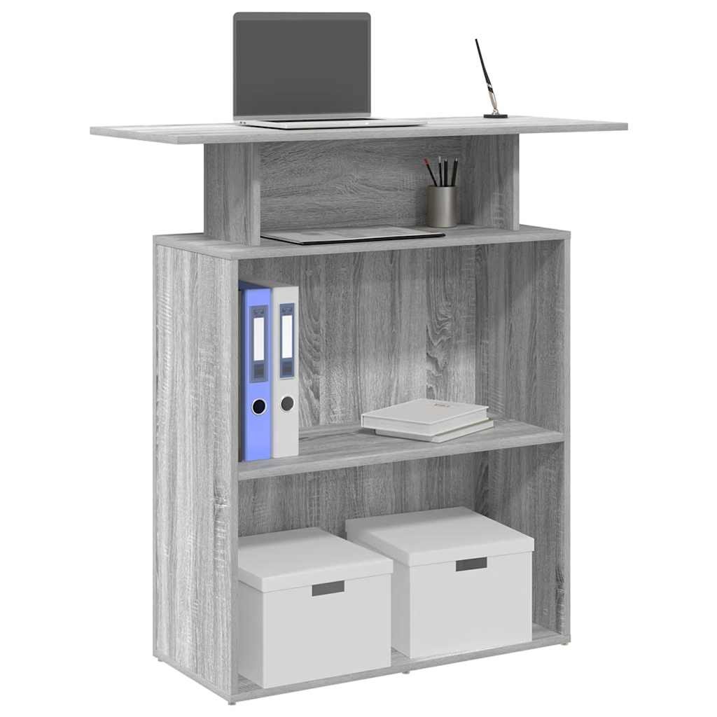 Banco Reception Grigio Sonoma 100x40x104 cm Legno Multistrato 2404737