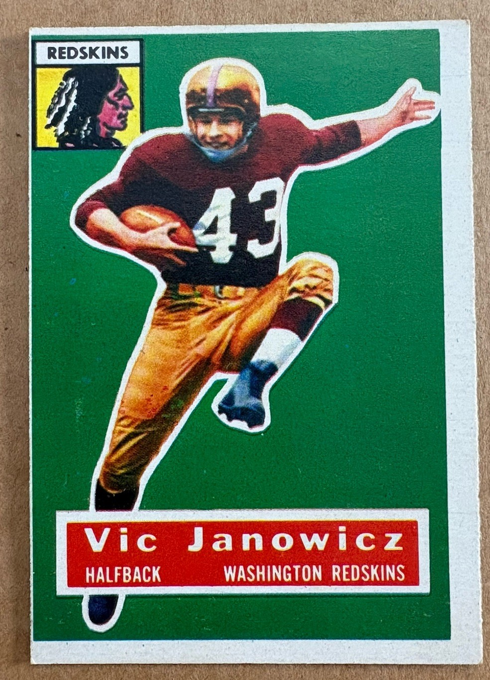 1956 Topps Football #13 Vic Janowicz EX - Short Print- Redskins