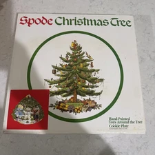 Spode Christmas Tree Hand Painted Toys Around the Tree Cookie Plate Platter