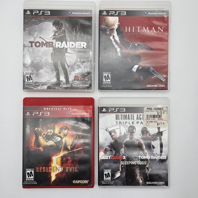PS3 Ultimate Action Triple Pack Hitman Tomb Raider Action Games Bundle Lot of 4