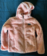 Eddie Bauer Youth/Girl Plush Fleece Hooded Full Zip Pink Jacket Size 5/6