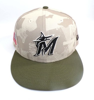 2025 #51 Miami Marlins Team Issued Armed Forces Day May 18th 7 3/4 NE Cap