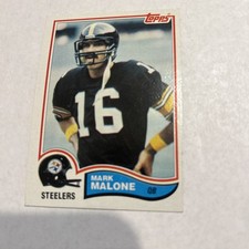 1982 Topps Rookie RC Card 215 Mark Malone Pittsburgh Steelers HOF NmMt Free Ship. rookie card picture