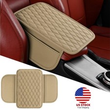 Car Center Console Cover With 2 Storage Pockets Waterproof Armrest Cushion Pad