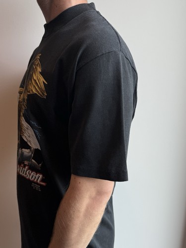 Vintage 1990s 90s Harley Davidson 1991 3D Emblem T-Shirt Eagle Lightening size L by Harley-Davidson, Size L, $149 - Photo 8