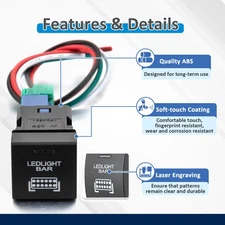 For 21 22 23 24 25 Toyota Tundra Corolla Cross LED Light Bar Push Button Switch