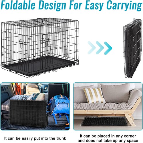 Dog Crate for Small Dogs 24 Inch Folding Metal WirePet Cage Double Door W/Div... - Picture 4 of 8