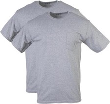 Unisex DryBlend Workwear T-Shirts With Pocket 2-Pack Sport Grey Short Sleeve 80
