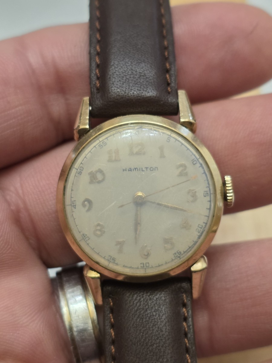 HAMILTON 手巻き 10K GOLD FILLED 腕時計 Vintage Hamilton 10k Gold Filled Mechanical Military Style Watch