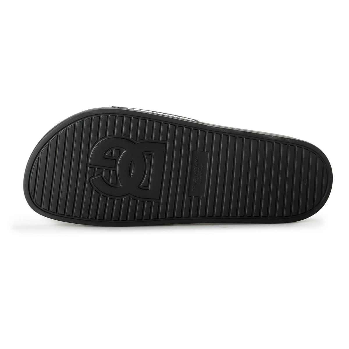 Dolce & Gabbana Black Ruching Detail Flats Men Sandals Men\'s Shoes DOLCE & GABBANA x DJ KHALED Slides Sandals Shoes D&G Logo  main image 4