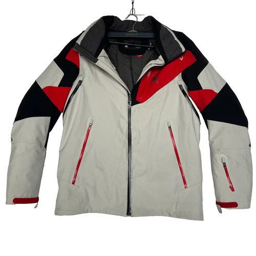 Spyder Mens Ski Jacket M Gray Black Red XTL 20K/25K Thinsulate Coat Medium - product listing photo