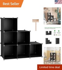 6-Cube Storage Organizer, Stackable Storage Cubes Shelves, Portable Bookshelf...