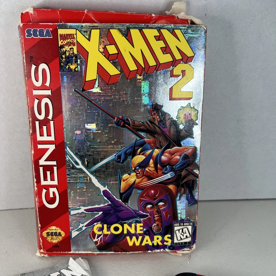 1995 SEGA GENESIS X-MEN 2 CLONE WARS COMPLETE CIB With Original Manual And Box. - Image 4 of 4