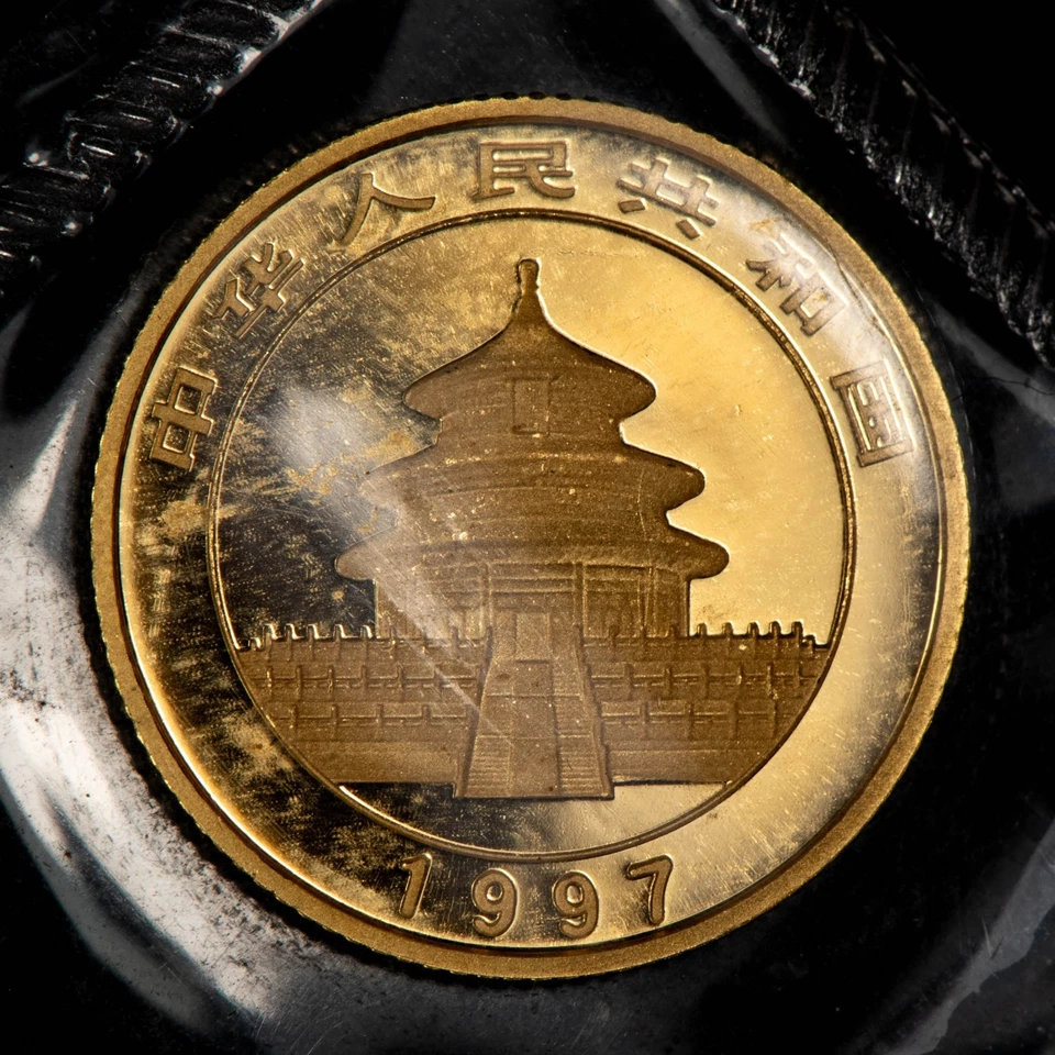 Moneda panda de oro China 1997 10 yuanes 1/10 oz - décima onza - sellada OMP - G5959 Foto 4 de 4