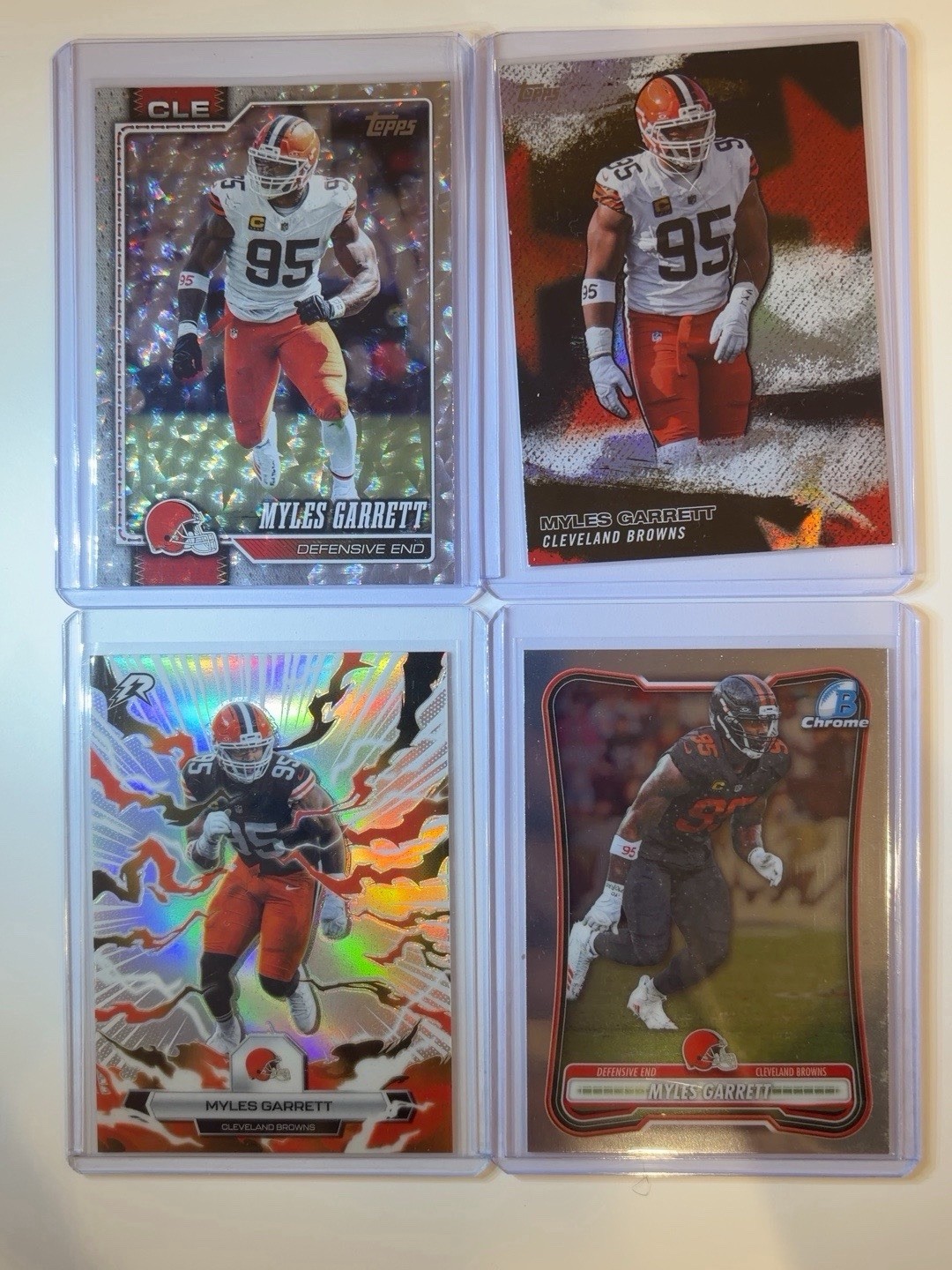 Myles Garrett 4 Card Lot Browns Resurgence Refractor Topps Crackle Bowman Chrome