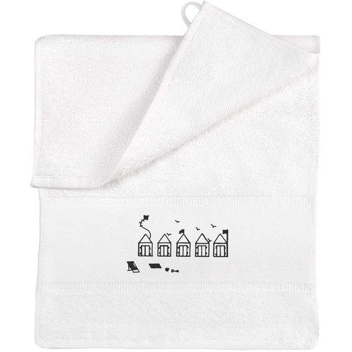 'Beach Huts' Flannel / Guest Towel (TL00037063) - Picture 1 of 2