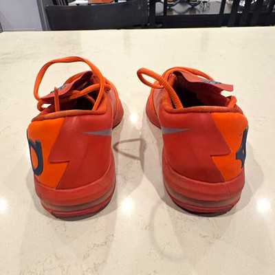 Nike KD 6 Low Top Lace Up Orange/Gray Basketball Sneakers 599477-800